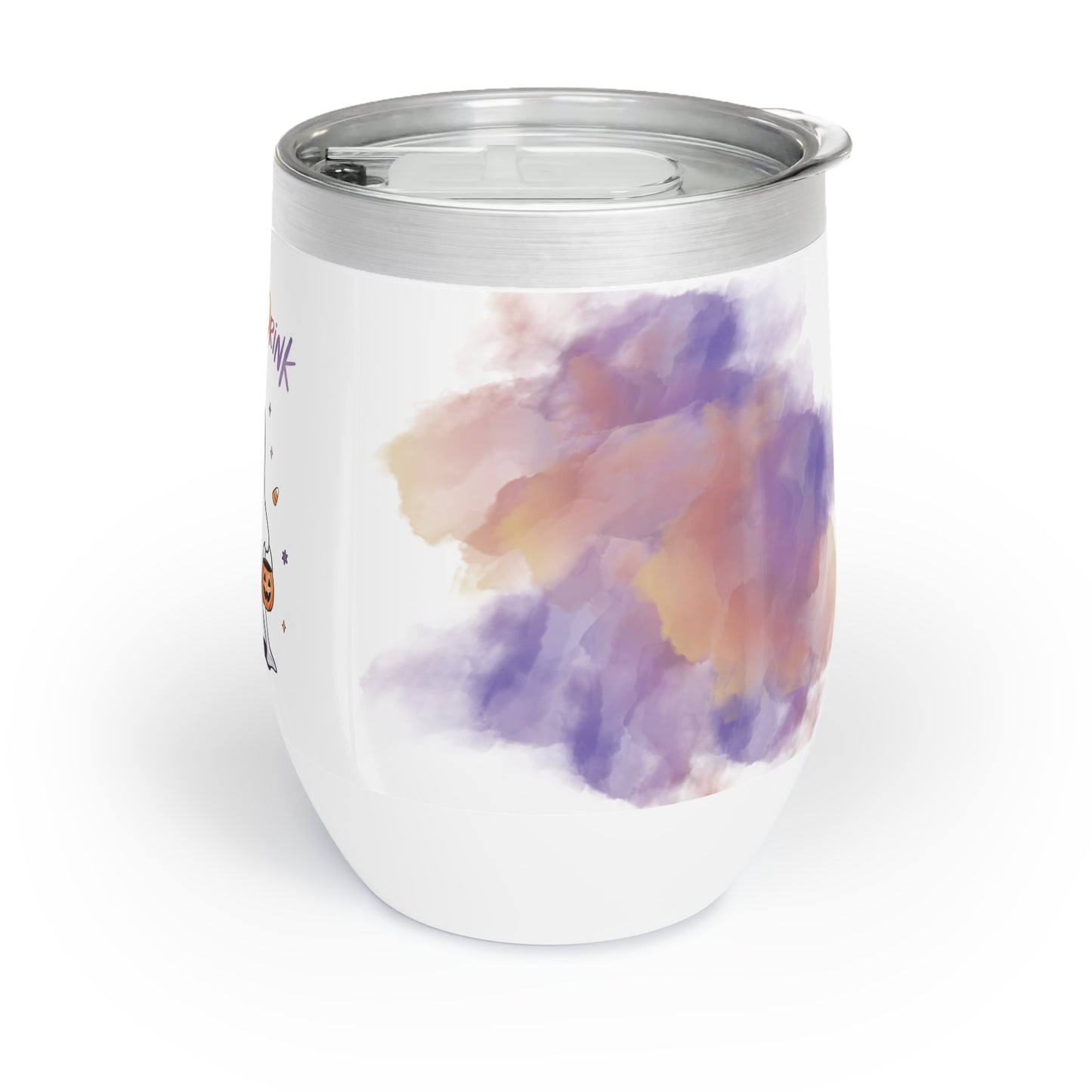 Halloween Ghost Wine Tumbler, Chill Wine Cup, Trick or Drink Insulated Mug, Fall Party Gifts, Cute Wine Lover Accessories