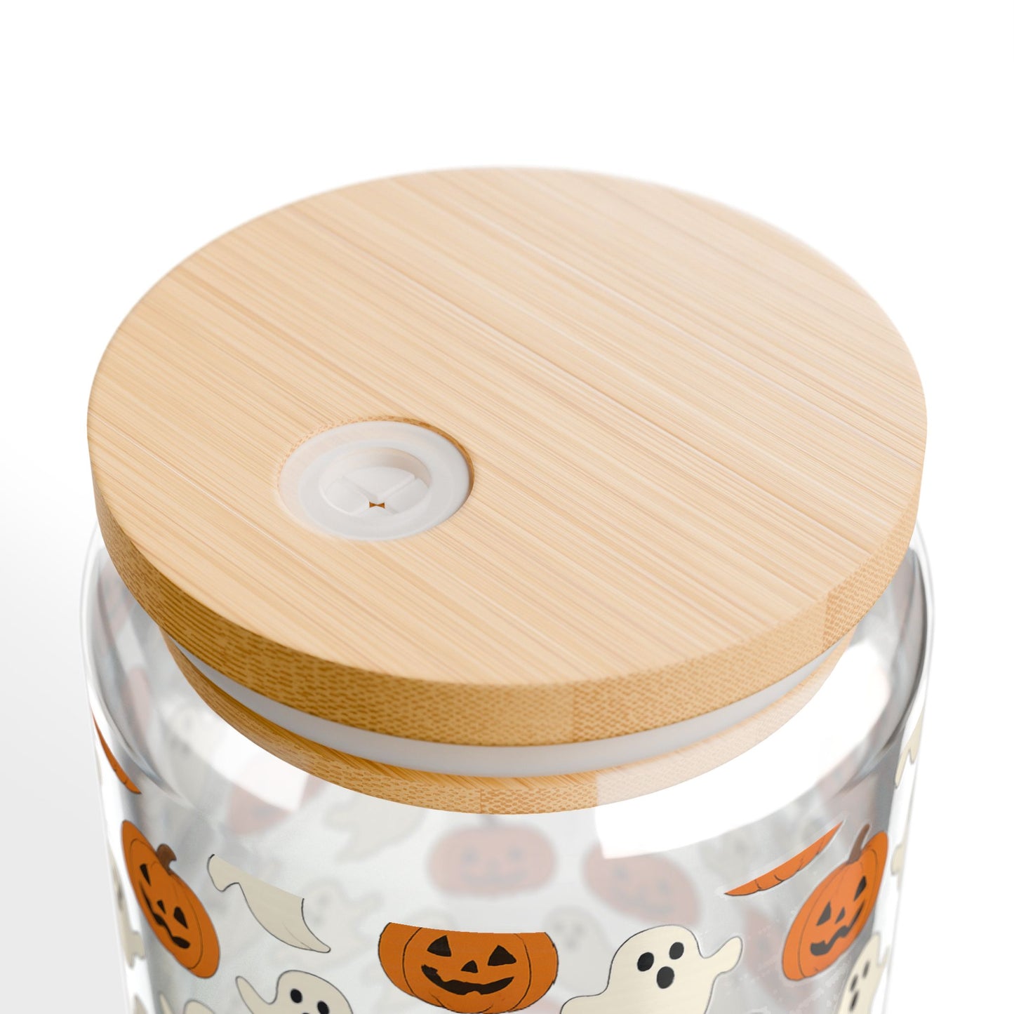 Halloween Themed Sipper Glass | 16oz Ghosts & Pumpkins | Spooky Party Drinkware, Fall Decor, Trick or Treat, Cute Gifts, Eco-Friendly