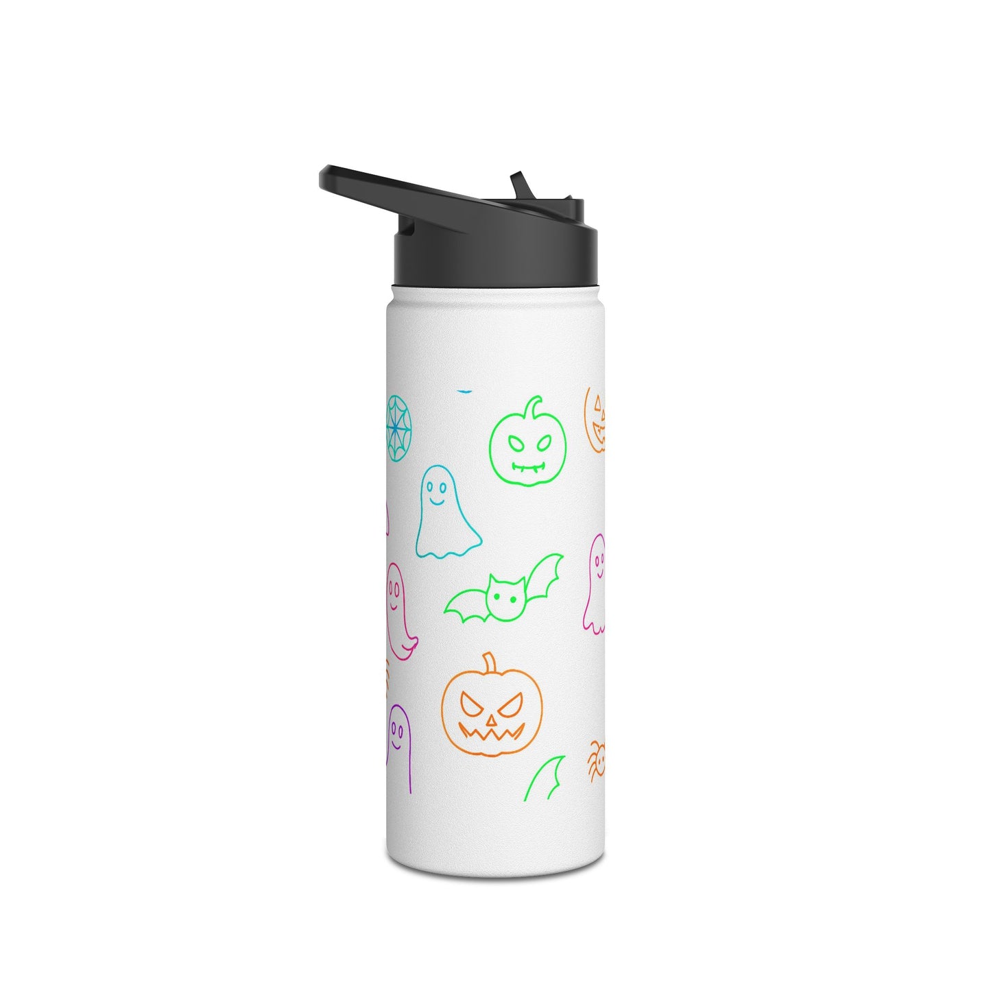 Cute Halloween Stainless Steel Water Bottle, Spooky Ghosts, Trick or Treat, Eco-Friendly, Perfect for Kids, Fall Gifts, Reusable