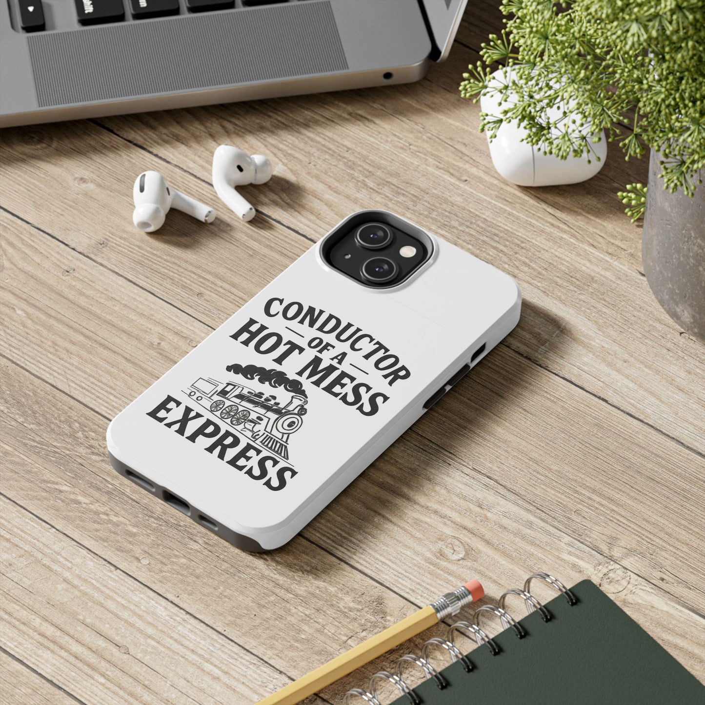 Train-Themed Tough Phone Case: Conductor of a Hot Mess Express, Unique Gift for Train Lovers, Funny Phone Cover, Travel Accessory, [...]