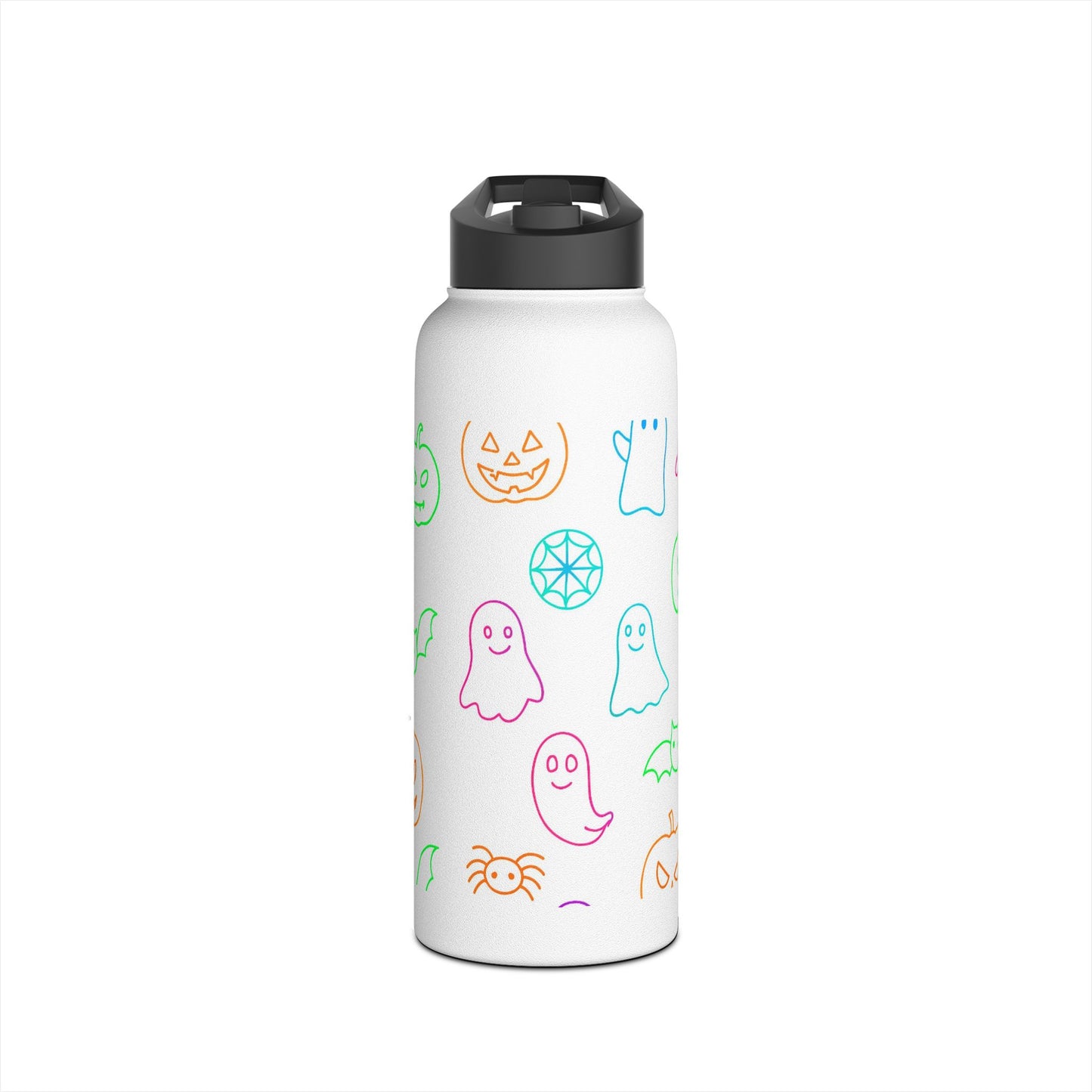 Cute Halloween Stainless Steel Water Bottle, Spooky Ghosts, Trick or Treat, Eco-Friendly, Perfect for Kids, Fall Gifts, Reusable