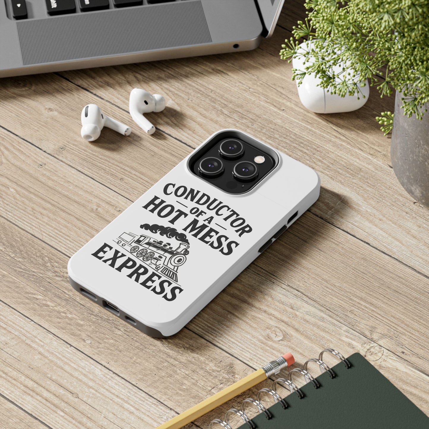 Train-Themed Tough Phone Case: Conductor of a Hot Mess Express, Unique Gift for Train Lovers, Funny Phone Cover, Travel Accessory, [...]