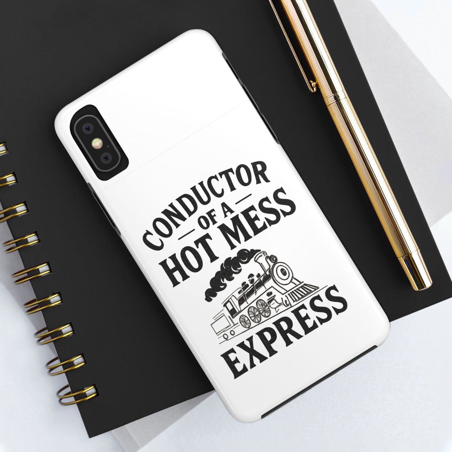 Train-Themed Tough Phone Case: Conductor of a Hot Mess Express, Unique Gift for Train Lovers, Funny Phone Cover, Travel Accessory, [...]