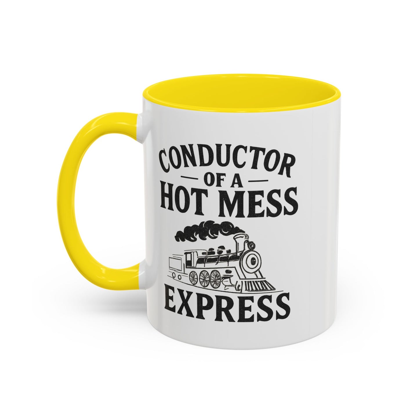 Charming Accent Coffee Mug, Fun Choo Choo Design, Perfect Gift for Train Lovers, Unique Home Decor, Cozy Coffee Time