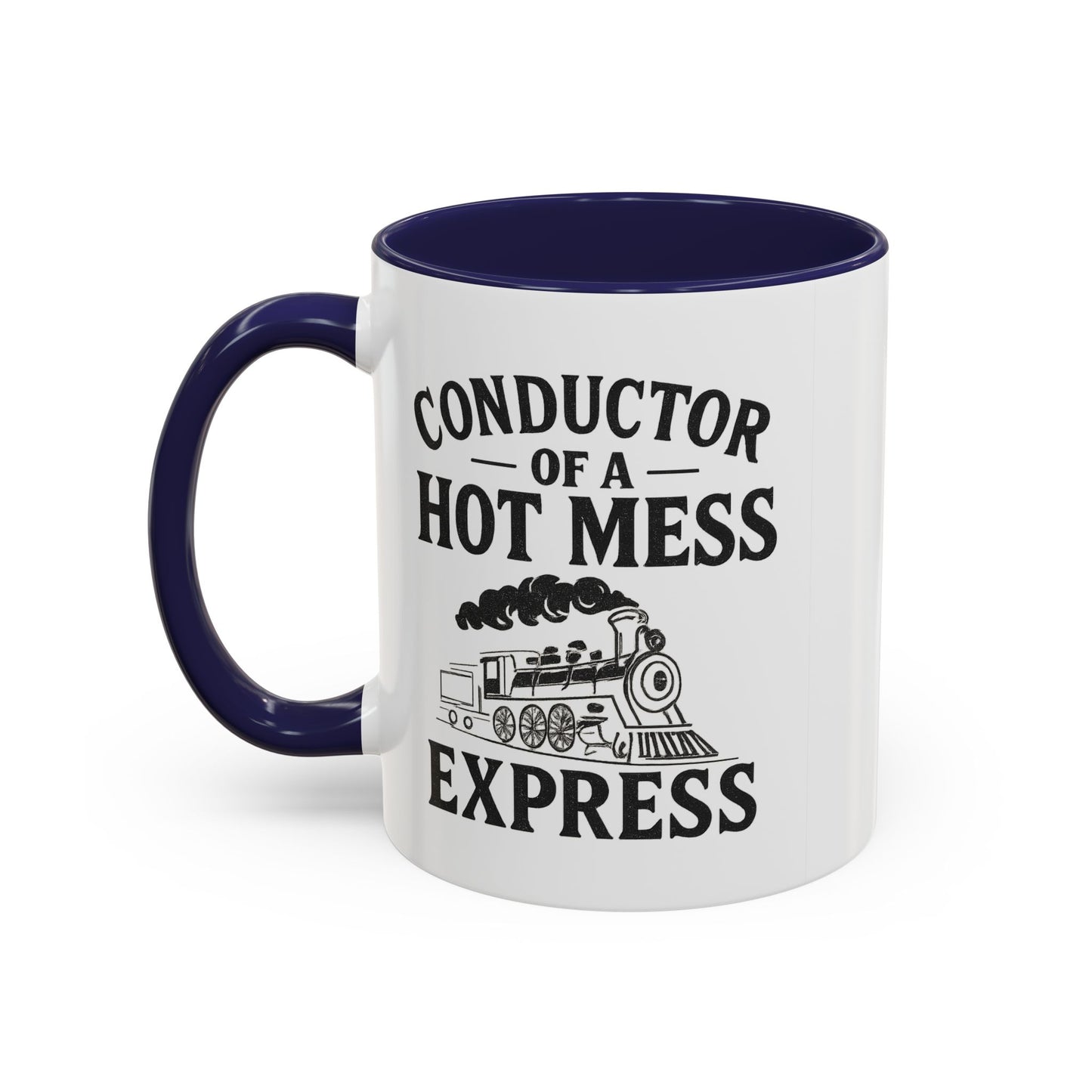 Charming Accent Coffee Mug, Fun Choo Choo Design, Perfect Gift for Train Lovers, Unique Home Decor, Cozy Coffee Time