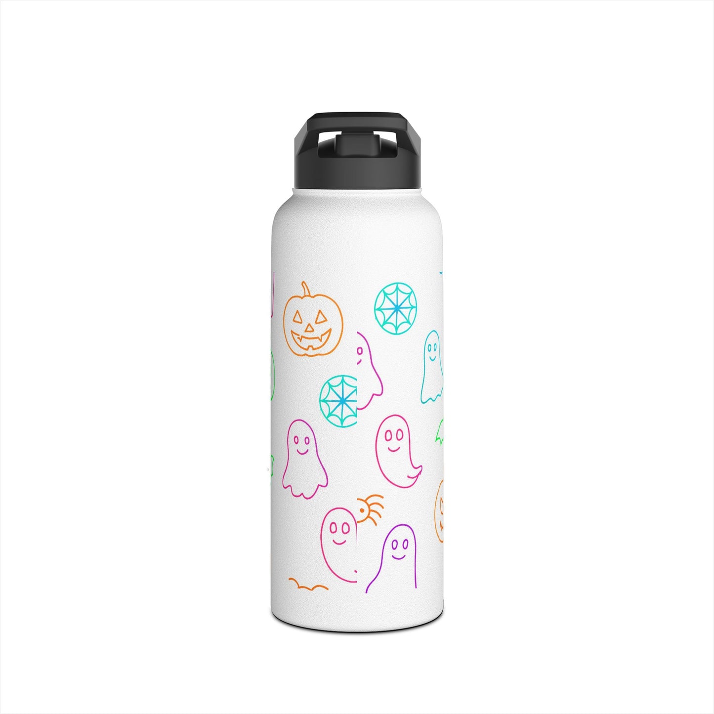 Cute Halloween Stainless Steel Water Bottle, Spooky Ghosts, Trick or Treat, Eco-Friendly, Perfect for Kids, Fall Gifts, Reusable