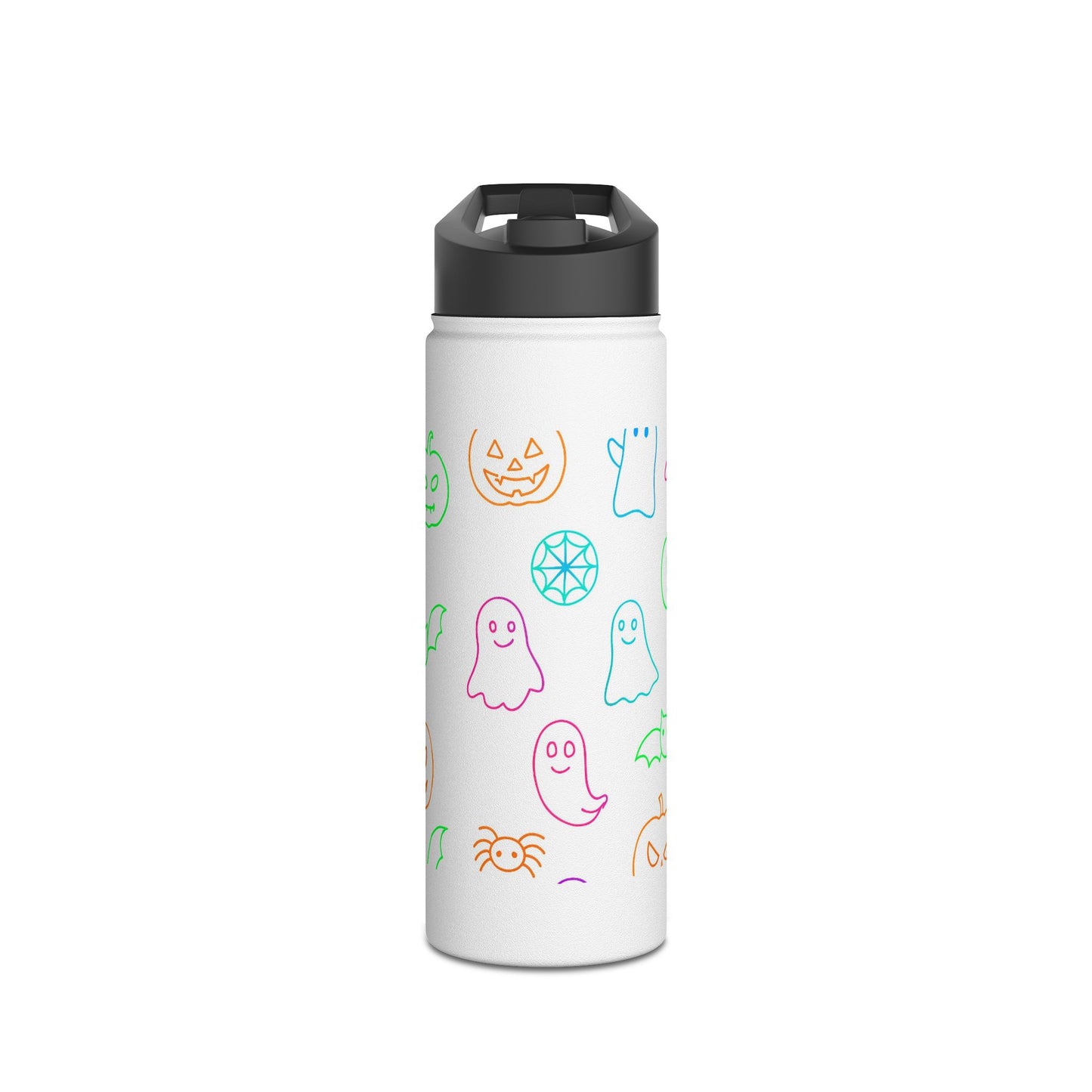Cute Halloween Stainless Steel Water Bottle, Spooky Ghosts, Trick or Treat, Eco-Friendly, Perfect for Kids, Fall Gifts, Reusable