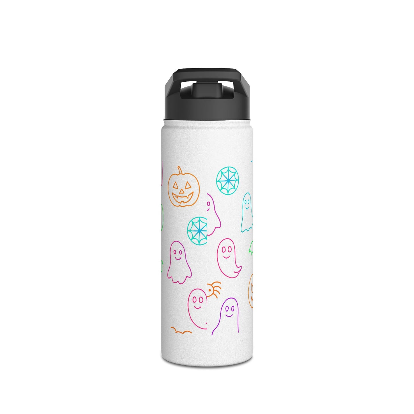 Cute Halloween Stainless Steel Water Bottle, Spooky Ghosts, Trick or Treat, Eco-Friendly, Perfect for Kids, Fall Gifts, Reusable