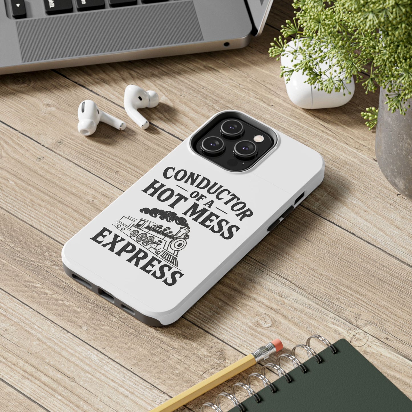 Train-Themed Tough Phone Case: Conductor of a Hot Mess Express, Unique Gift for Train Lovers, Funny Phone Cover, Travel Accessory, [...]