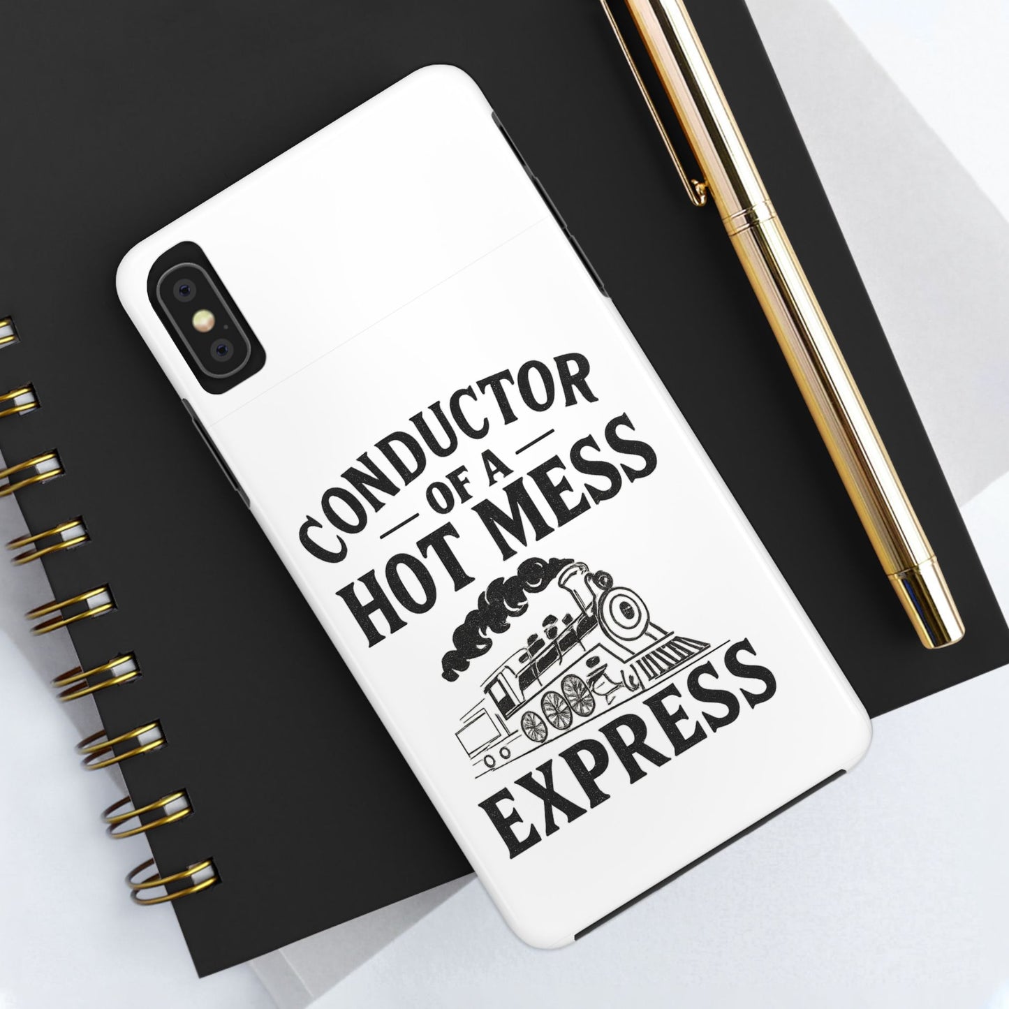 Train-Themed Tough Phone Case: Conductor of a Hot Mess Express, Unique Gift for Train Lovers, Funny Phone Cover, Travel Accessory, [...]