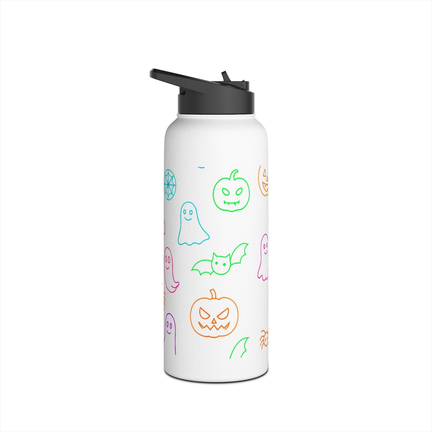 Cute Halloween Stainless Steel Water Bottle, Spooky Ghosts, Trick or Treat, Eco-Friendly, Perfect for Kids, Fall Gifts, Reusable