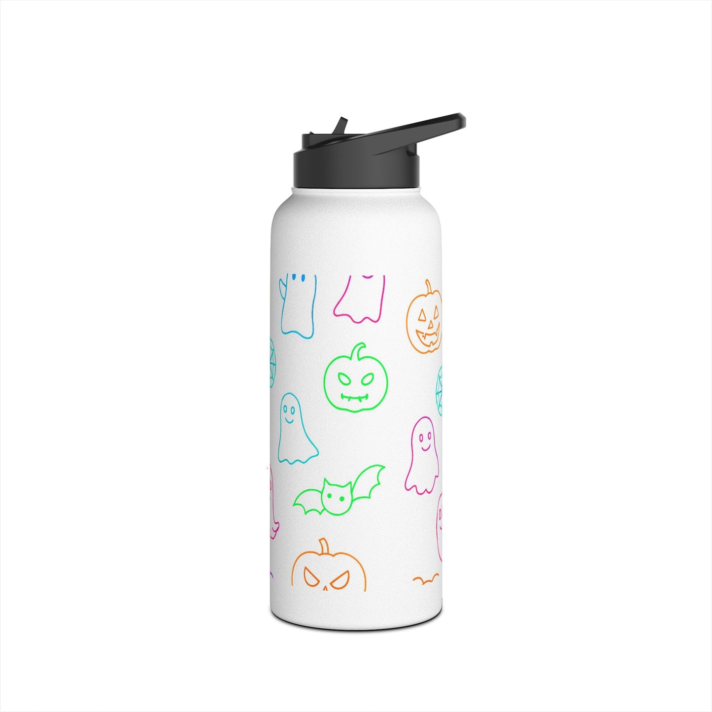 Cute Halloween Stainless Steel Water Bottle, Spooky Ghosts, Trick or Treat, Eco-Friendly, Perfect for Kids, Fall Gifts, Reusable