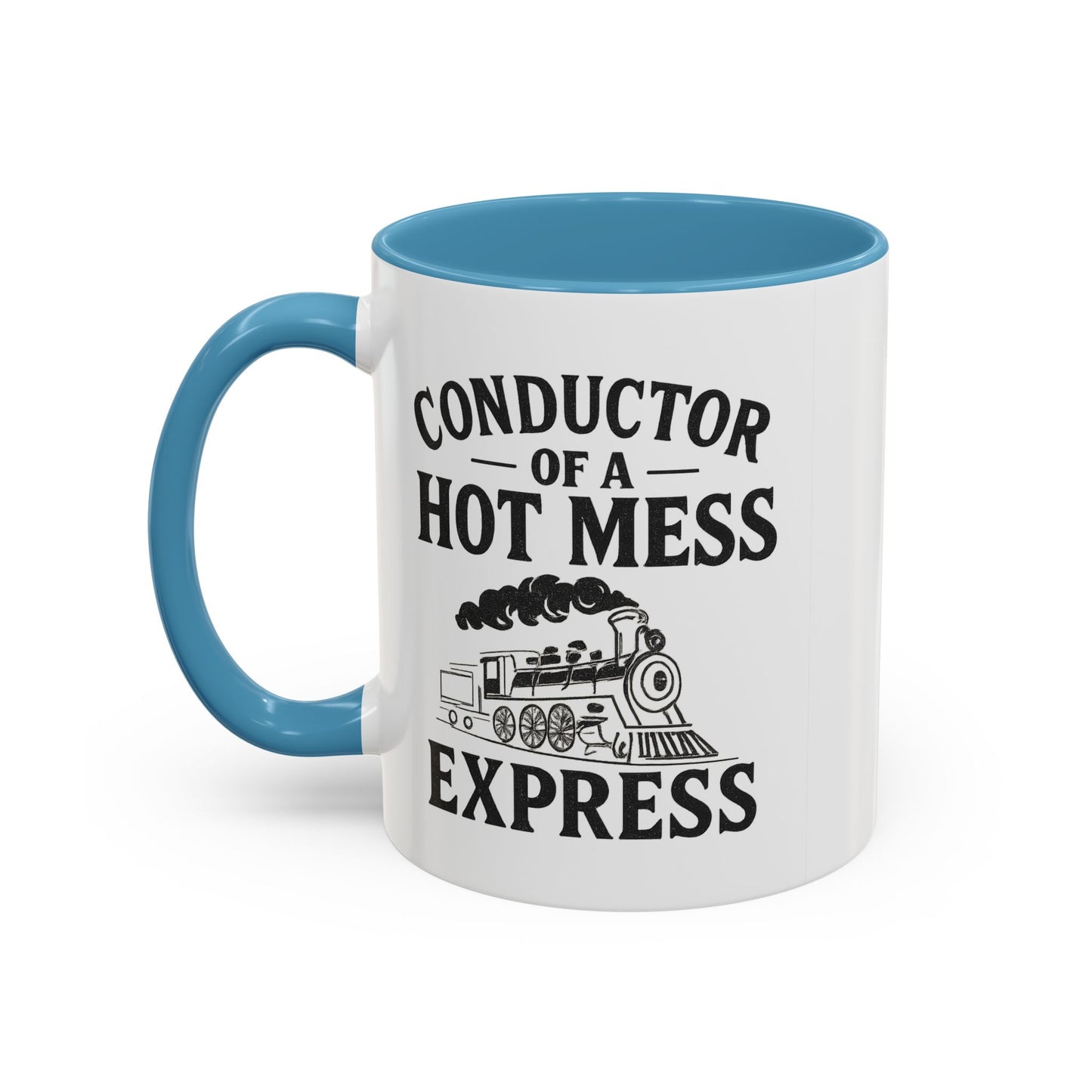 Charming Accent Coffee Mug, Fun Choo Choo Design, Perfect Gift for Train Lovers, Unique Home Decor, Cozy Coffee Time